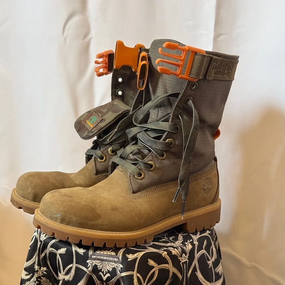 Timberland Camouflage Boots with Green Accents